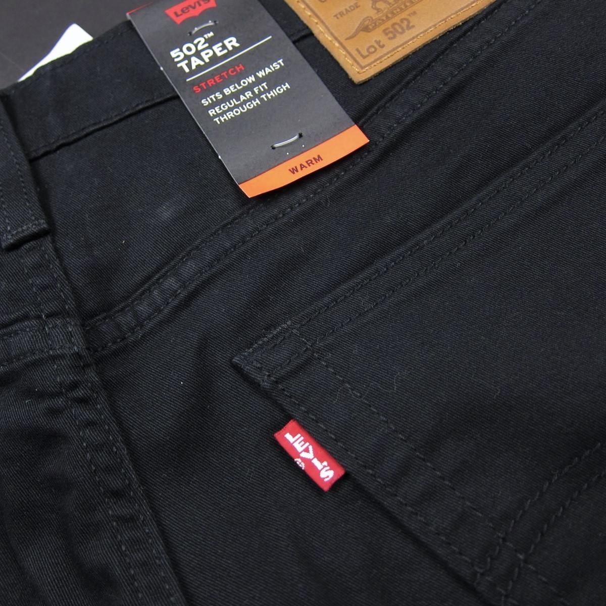 新品★Levi's/リーバイス/502 テーパード WARM ブラックツイルパンツ232/黒/【33】_画像5