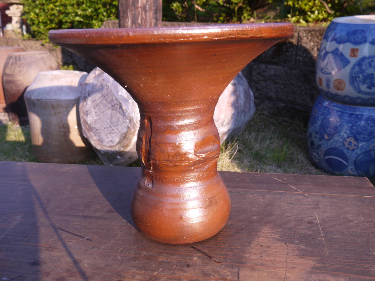 2Ma03 KU⑭】池坊 IKENOBOU 備前 4kg 花器 花瓶 生け花 道具 華 2Ma03 KU⑭】池坊 IKENOBOU 備前 4kg 花器 花瓶 生け花 道具 華