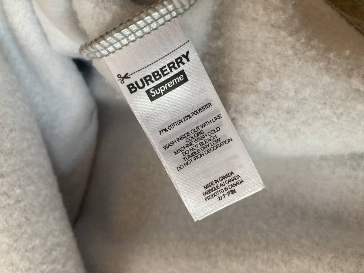 Supreme / Burberry - Box Logo Hooded Sweatshirt / Heather Grey / Size：L シュプリーム バーバリー ボックスロゴ パーカー_画像4