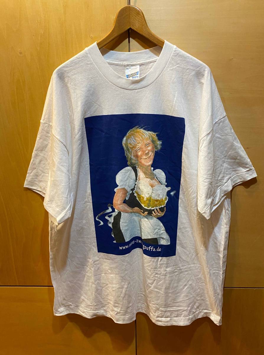 ビンテージ OKTOBERFEST ビール Tシャツ メンズ XXL 白 オクトーバーフェスト アート 古着 ビッグサイズ デッドストック