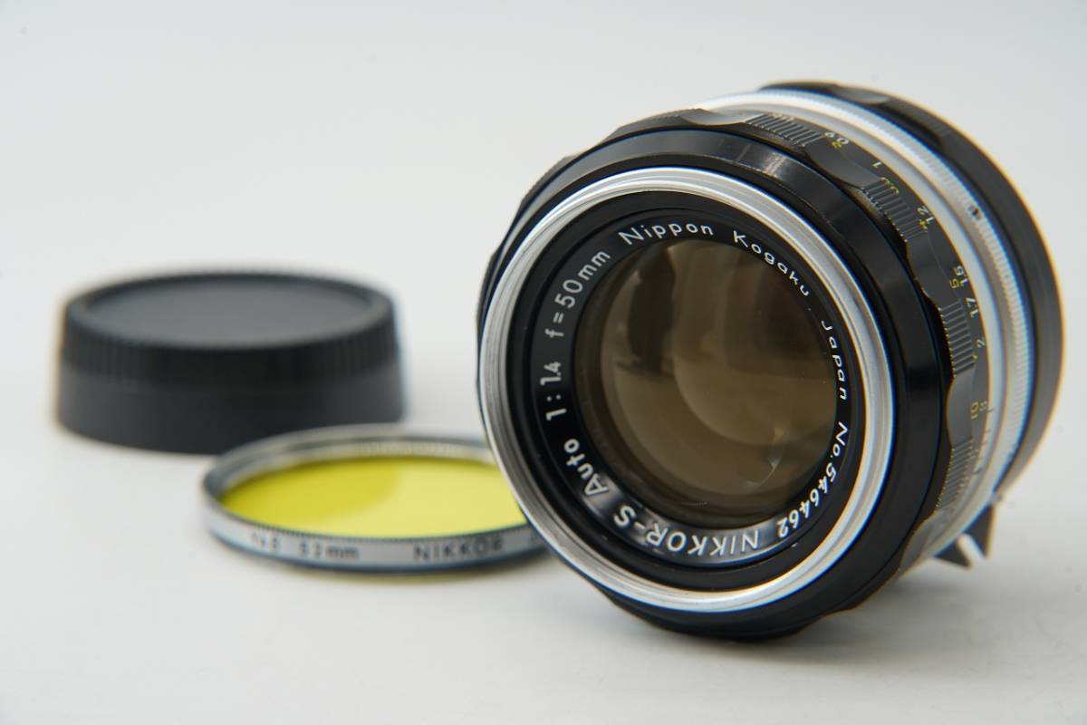 【 良品 】 ニコン NIKON 非Ai NIKKOR-S Auto 50mm f1.4 Nippon kogaku 純正フィルター付き　 ＭＦ　レンズ #4071_画像1