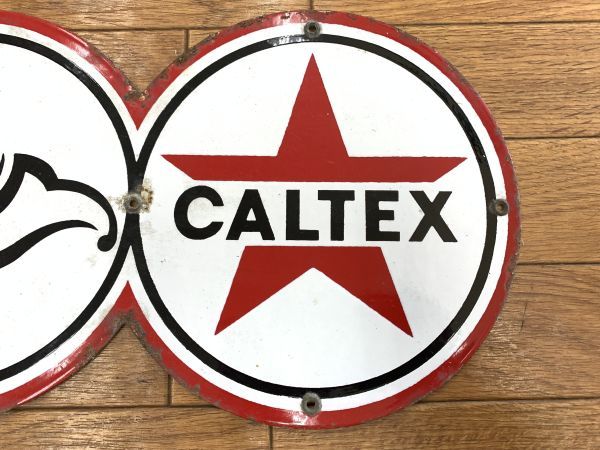 昭和レトロ ブリキ看板 日本石油 CALTEX カルテックス 当時物 昭和レトロ ブリキ看板 日本石油 CALTEX カルテックス 当時物