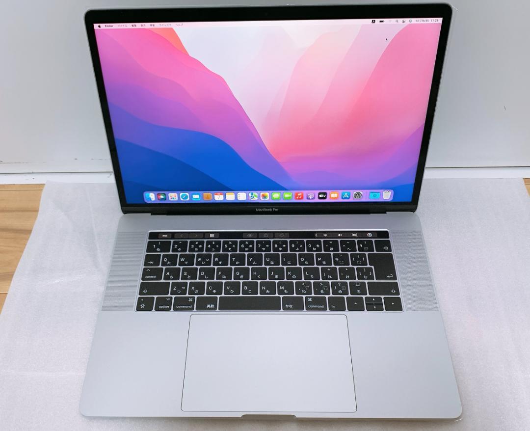 【新品同様】MacBook Pro 2017 Retina 15インチ スシルバー Touch bar A1707 MPTR2J/A Core i7 2.8GHz メモリ 16GB SSD 256GB Office 2021_画像1