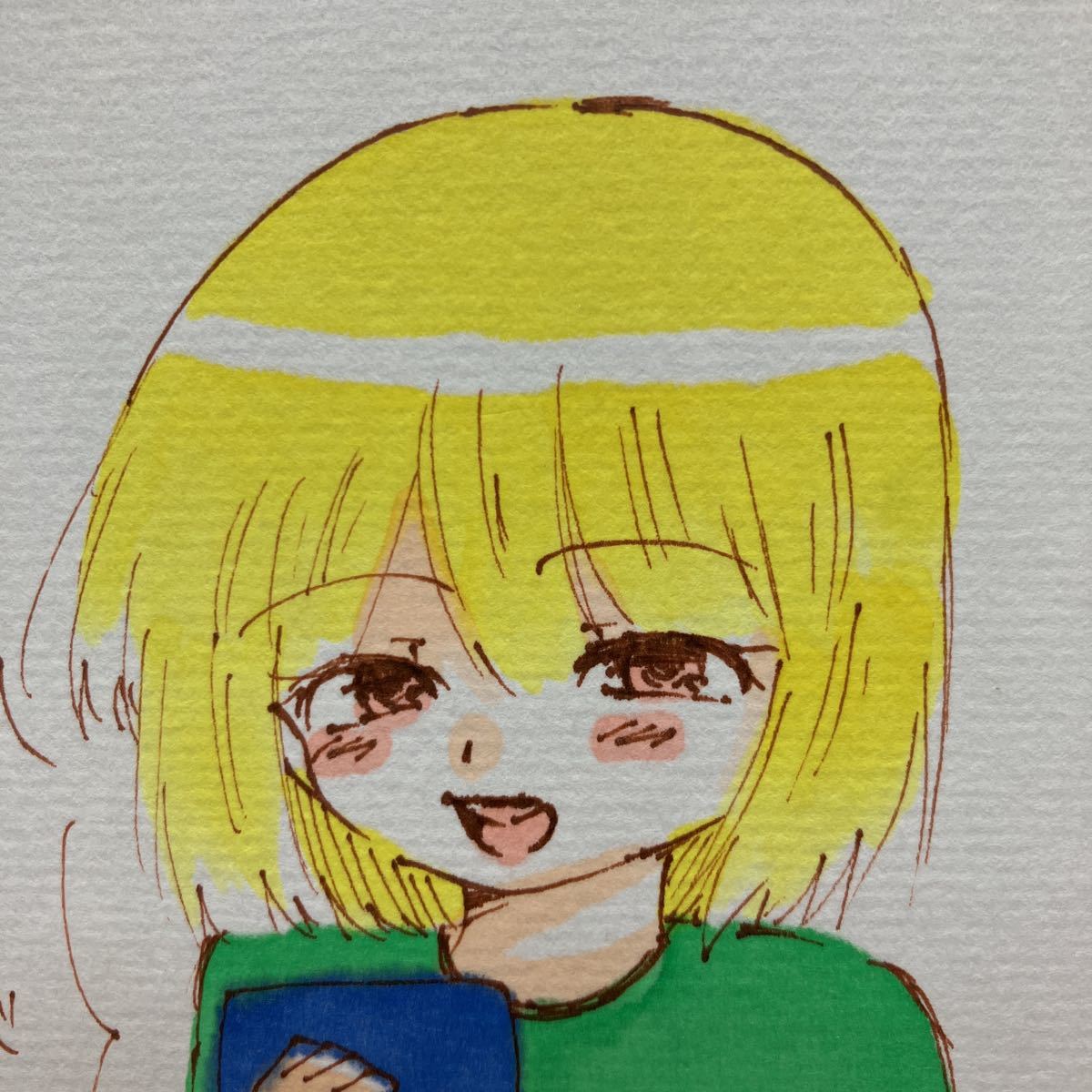 手描きイラスト オリジナル ありがとう かわいい 女の子 色紙 特価商品 ありがとう