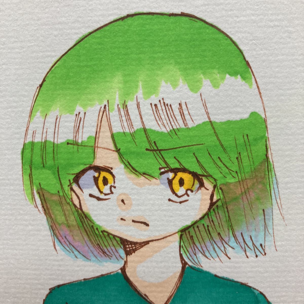 手描きイラスト オリジナル かっこいい もっと強くなりたい 女の子 色紙 予約 もっと強くなりたい