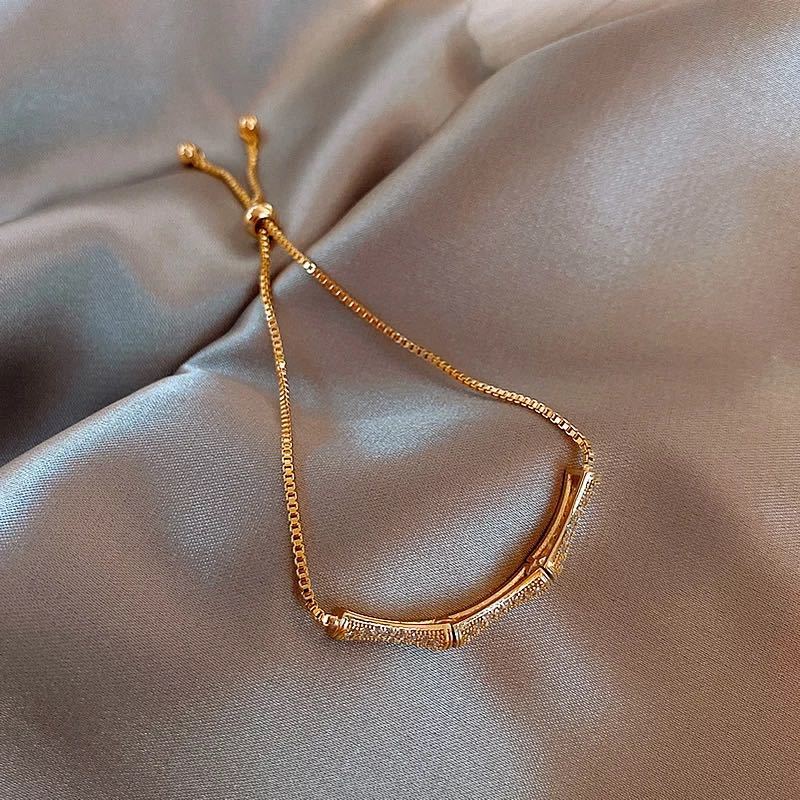  браслет женский Gold × циркон свободный размер простой аксессуары Корея новый товар 