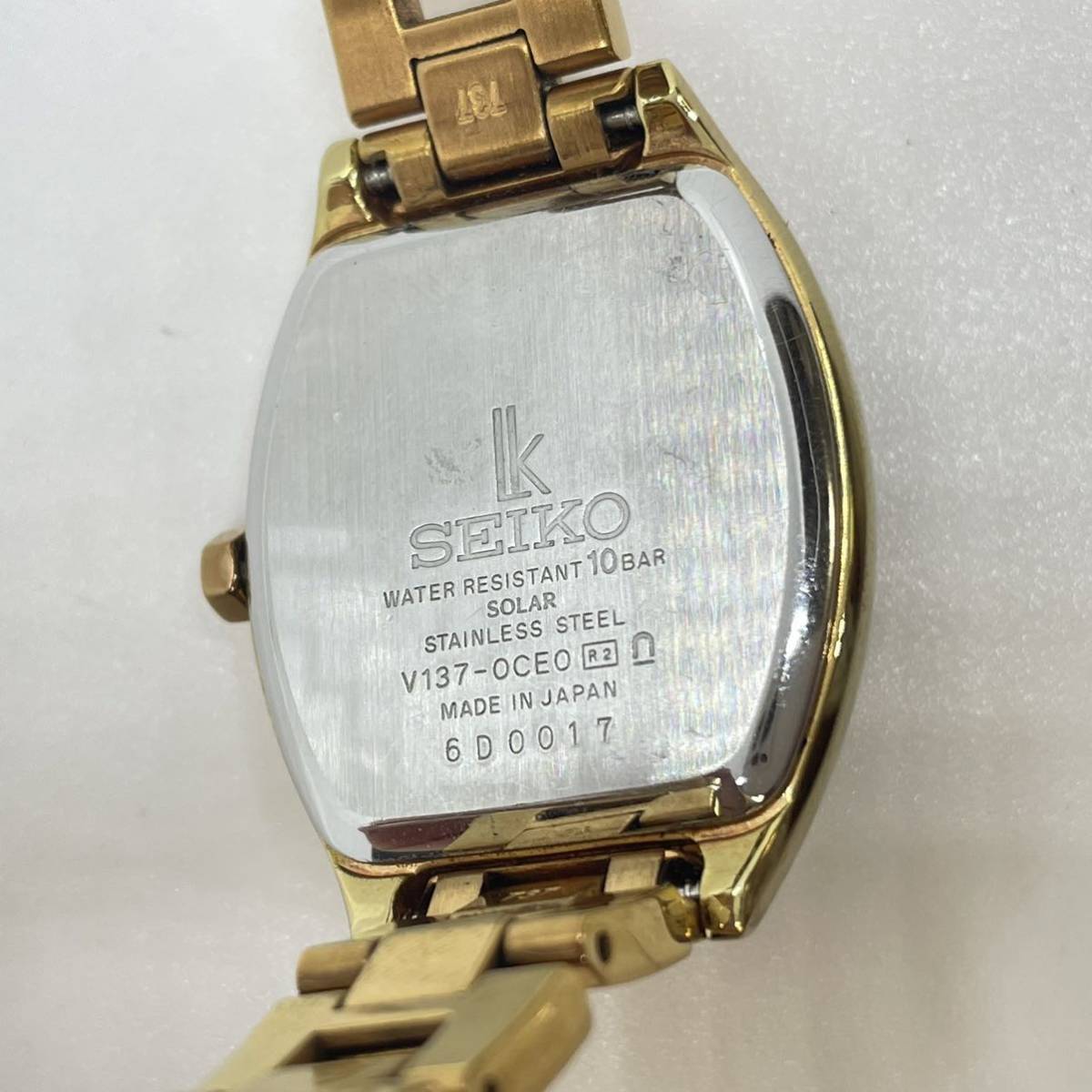 SEIKO セイコールキア V137-0CE0 ソーラー デイト レディース腕時計