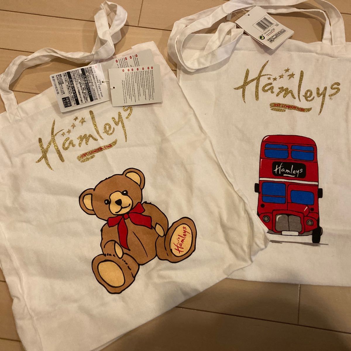 ハムリーズ　Hamleys テディベア　ロンドンバス　トートバッグ　大