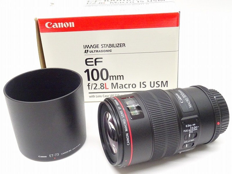 【美品・元箱付】Canon EF 100mm F2.8 L MACRO IS USM カメラレンズ 望遠 マクロ EFマウント キャノン  011175011m