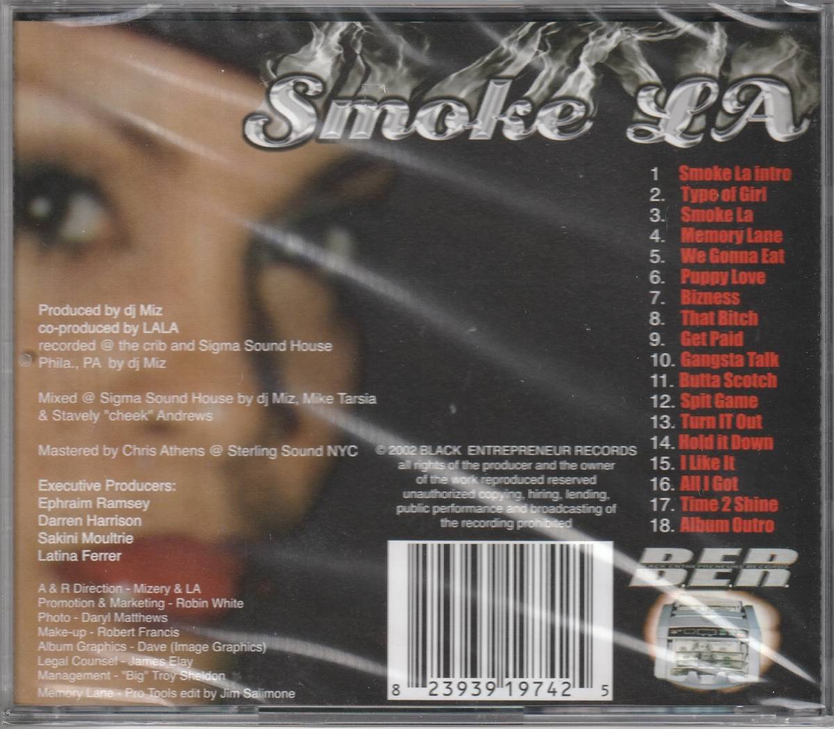 新古CD■HIPHOP■SMOKE LA／The Album／2002年■フィラデルフィア, DJ Miz, LALA_画像2