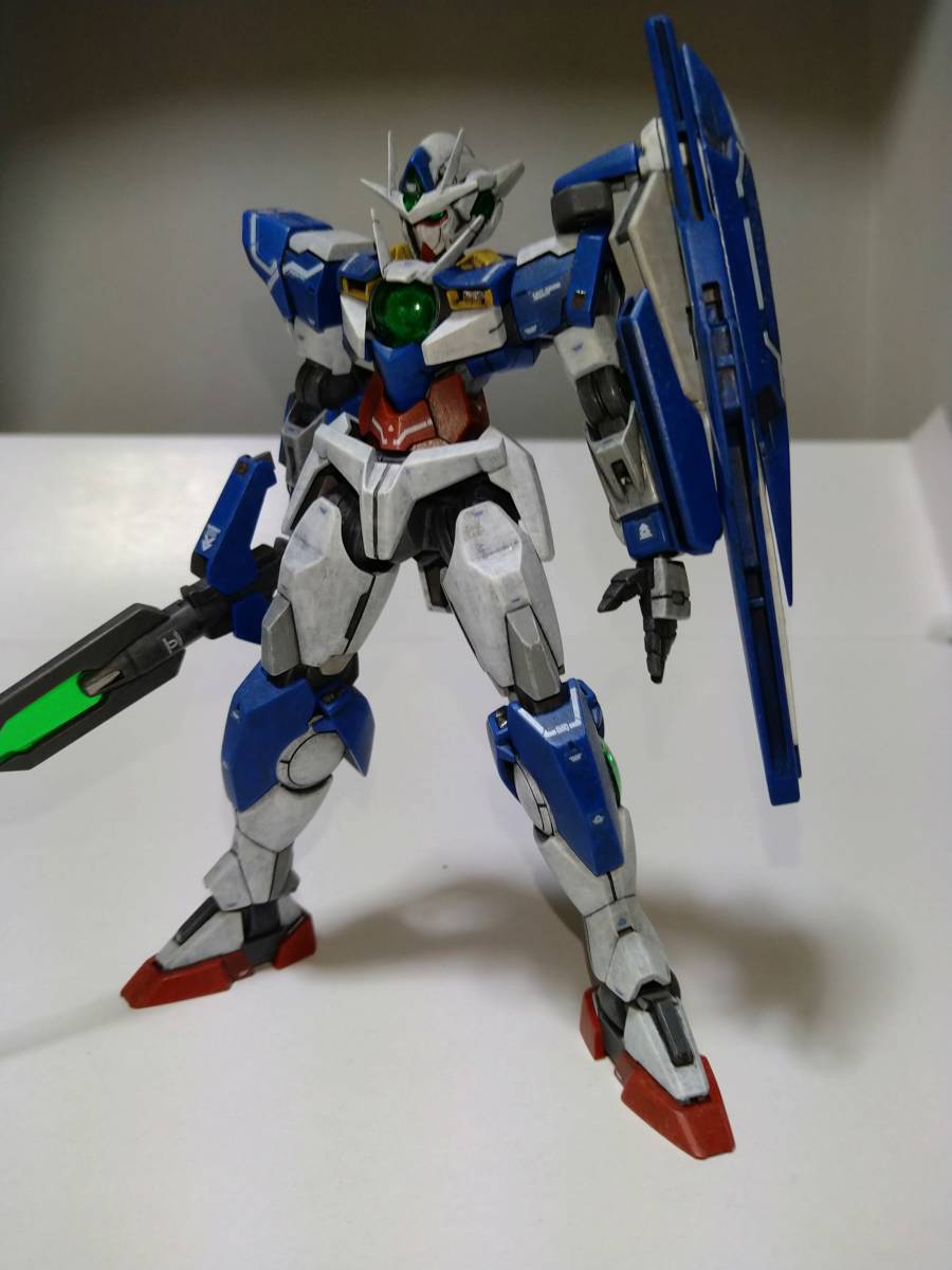 ★HG1/144機動戦士ガンダムダブルオー　ダブルオークアンタ　つや消し筆塗り完成品