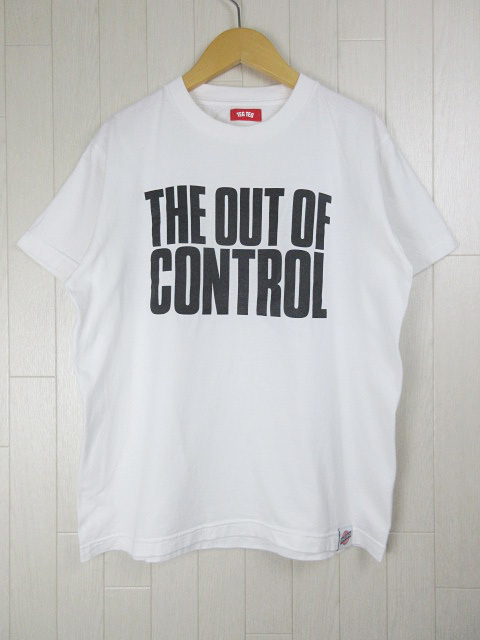 テグテグ TEG TEG Tシャツ クルーネック THE OUT OF CONTROL 半袖 ホワイト S メンズ_画像1