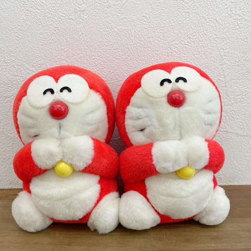 当時物'昭和レトロ'ドラえもん ぬいぐるみ 2体セット'赤い 当時物'昭和レトロ'ドラえもん ぬいぐるみ 2体セット'赤い