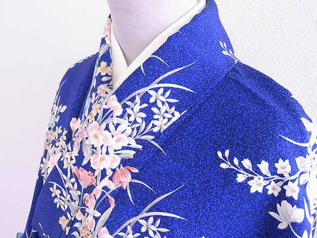 高速配送 《京都一輝堂》京染誂え お洒落花柄 小紋 未使用品 L210318-1