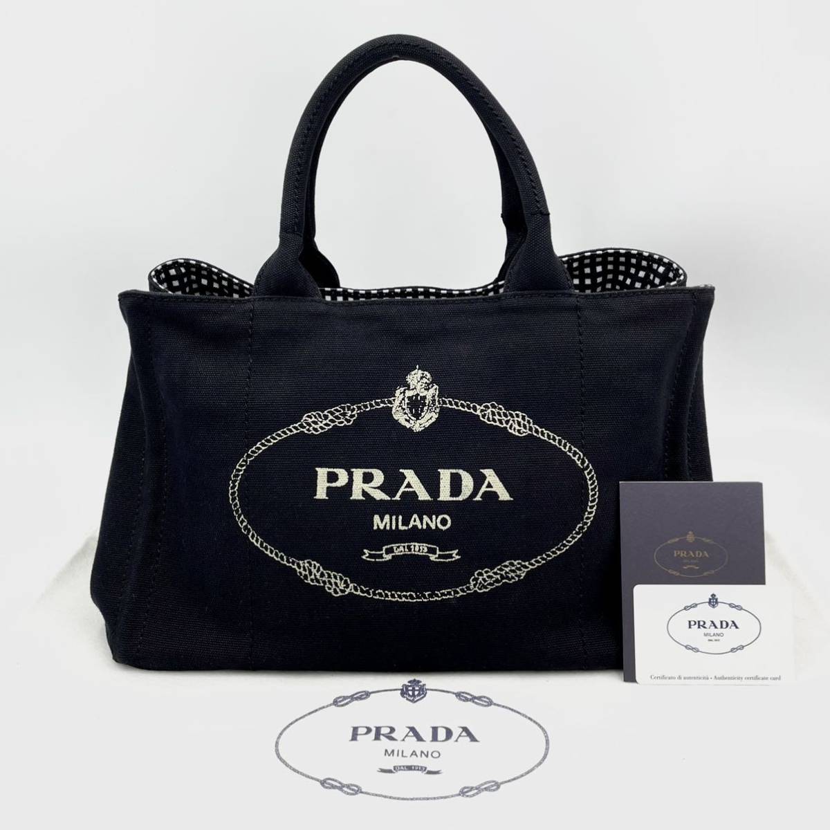 1円 □美品□ PRADA プラダ カナパ ブラック 黒 Mサイズ ショルダー