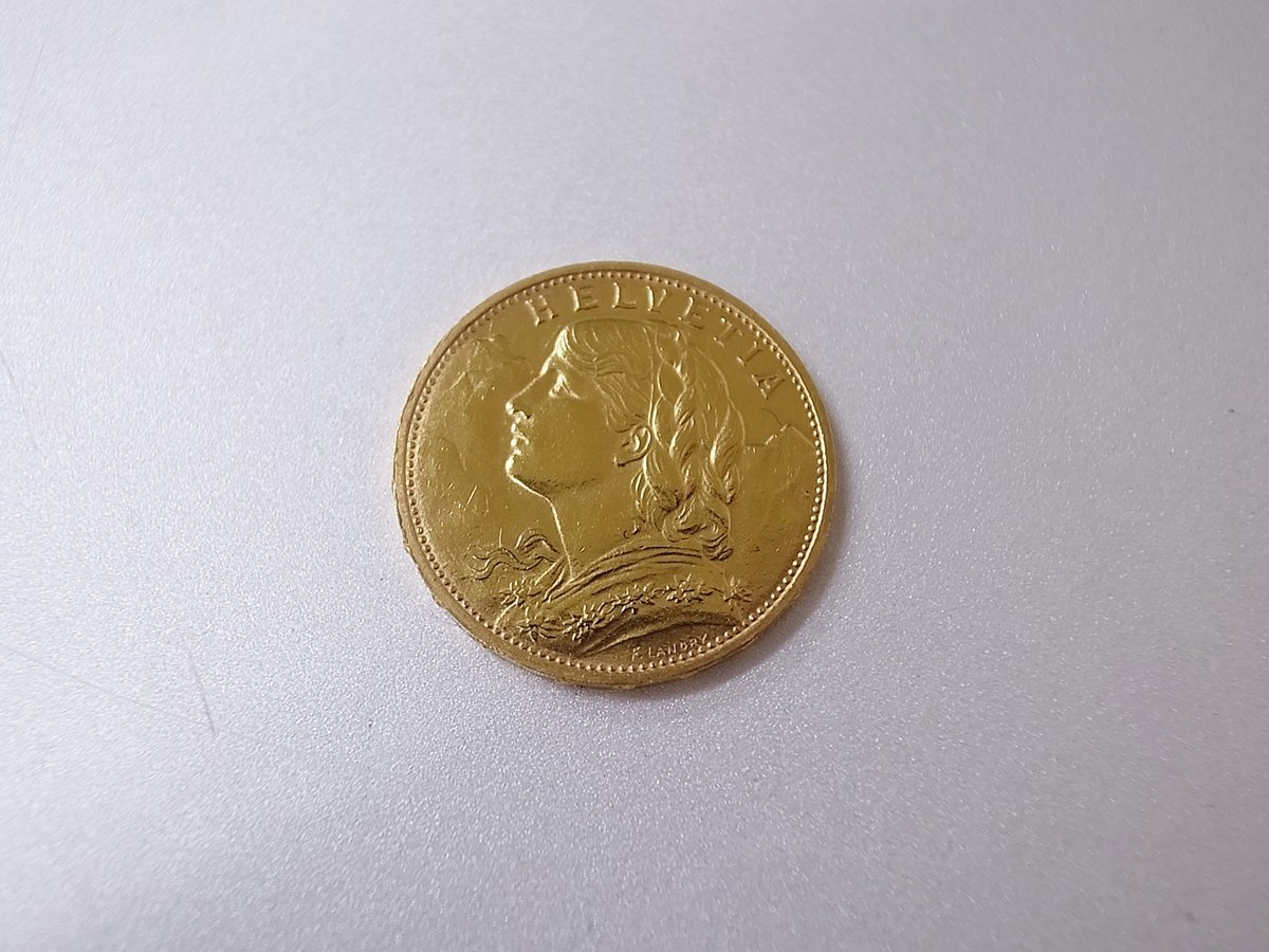 スイス金貨 20フラン 1925年 アルプスの少女 ブレネリ HELVETIA スイス金貨 20フラン 1925年 アルプスの少女 ブレネリ HELVETIA