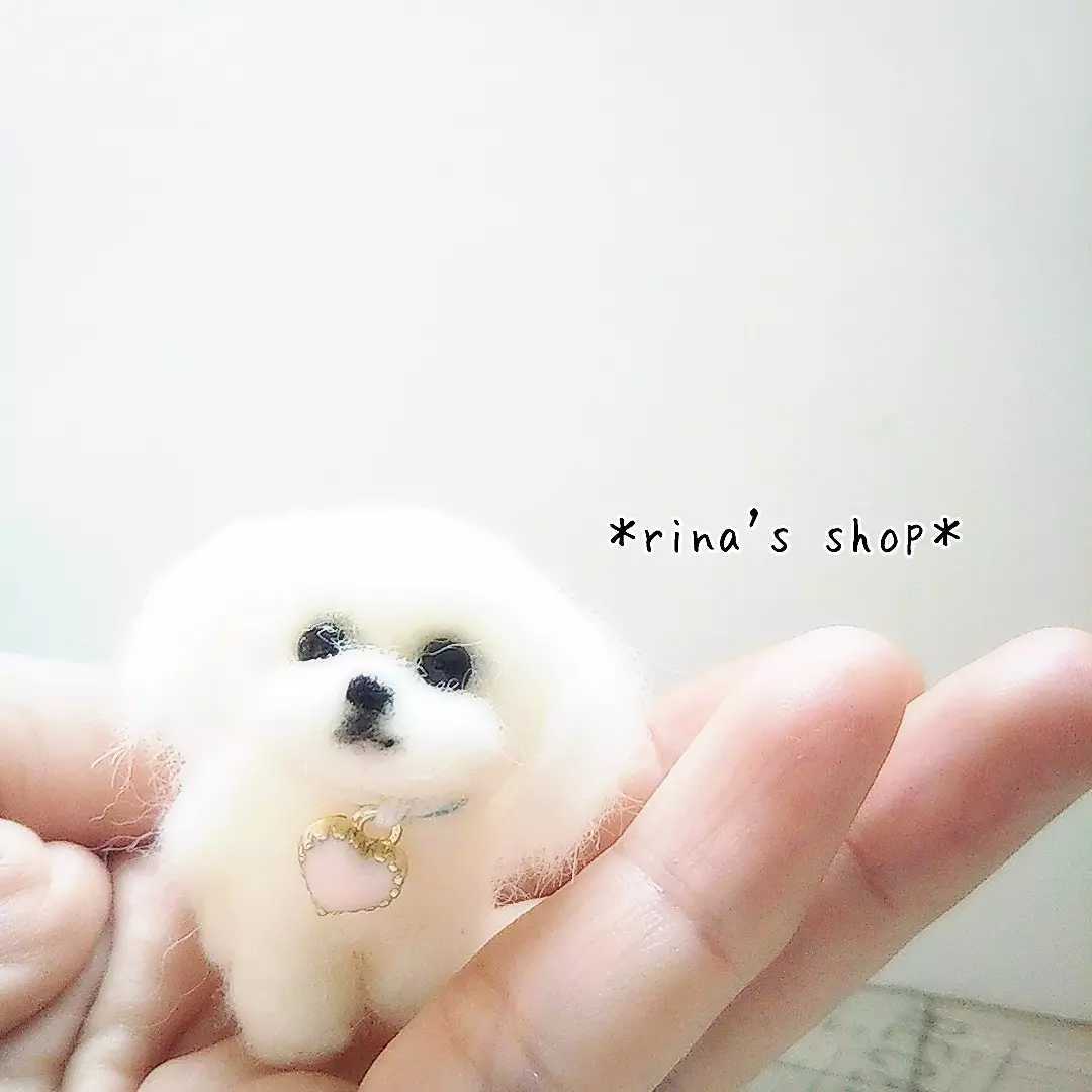 *rina's shop*4㎝愛犬マルチーズ*小型犬*フィギュア*羊毛フェルト*ドールハウス*ハンドメイド*ブライス*ペット用品*プレゼント*犬雑貨_画像3