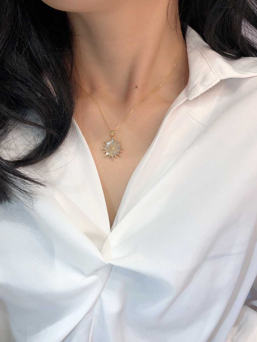 天然ダイヤモンド付きシェルペンダントトップk18 ccorca.org