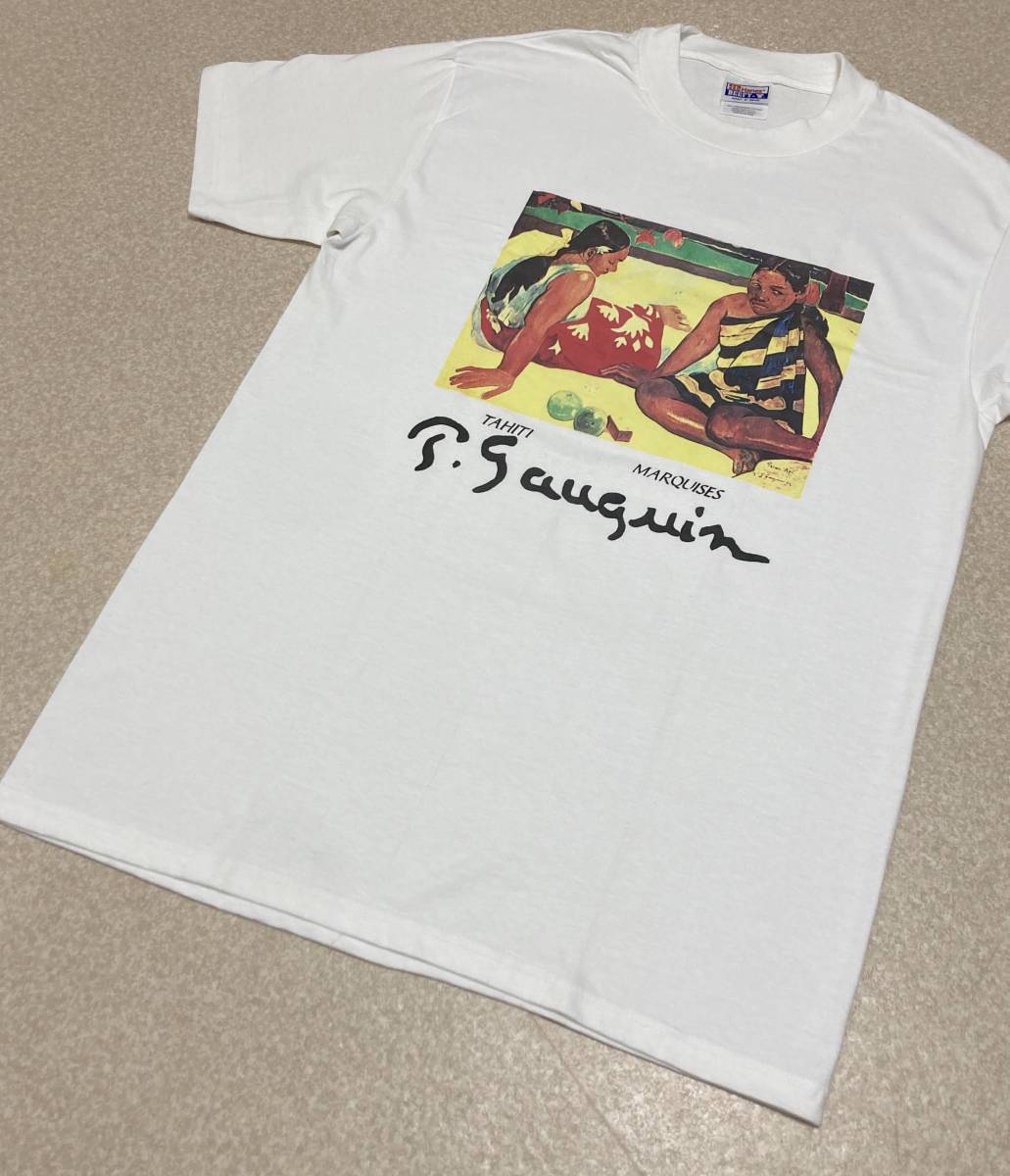 美品 90s ポール ゴーギャン Tシャツ M ビンテージ Paul Gauguin 絵画 アート 美術_画像5