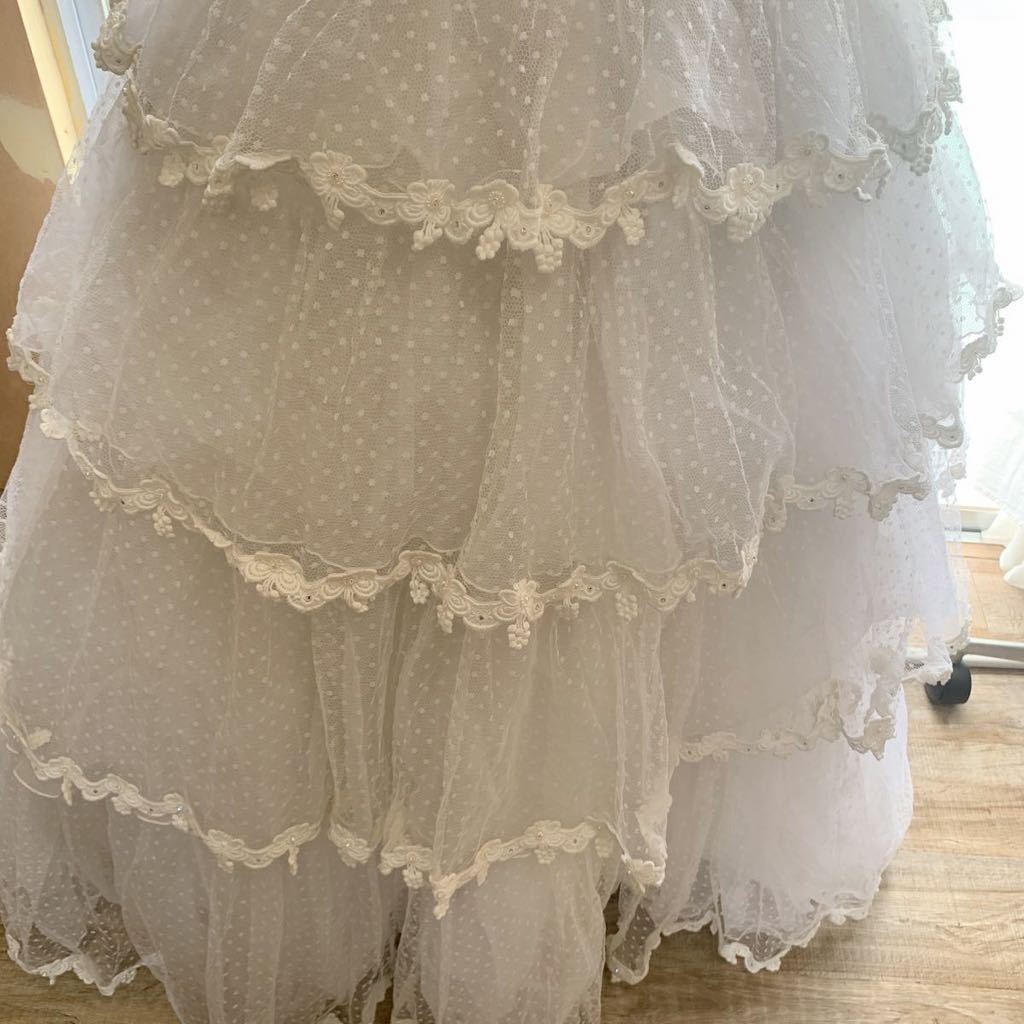 ウエディングドレス ブライダルドレス　ホワイト　HALSTON NEWYORK サイズ9T 結婚式_画像6