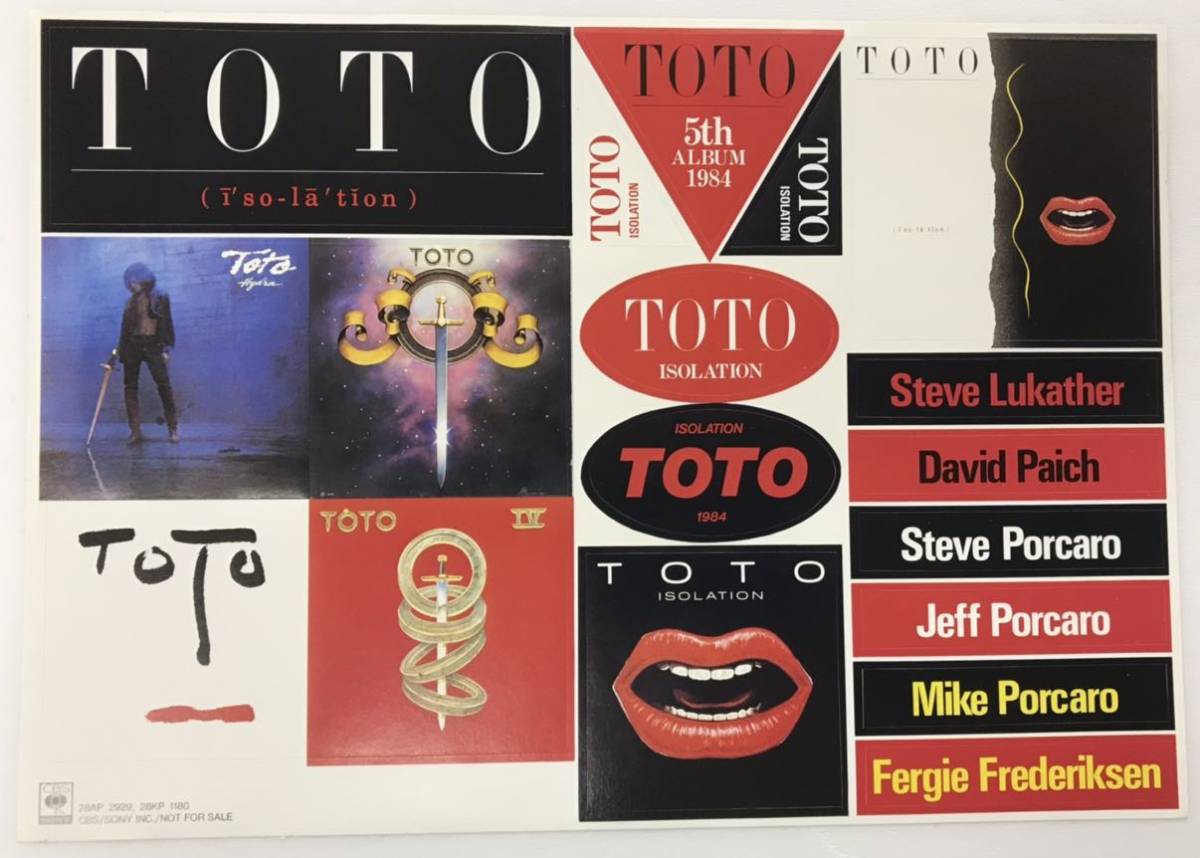 [送料無料]TOTO(トト)「アイソレーション」帯付きLP／初回特典ステッカー付き／シュリンク付き／28AP2929_画像8