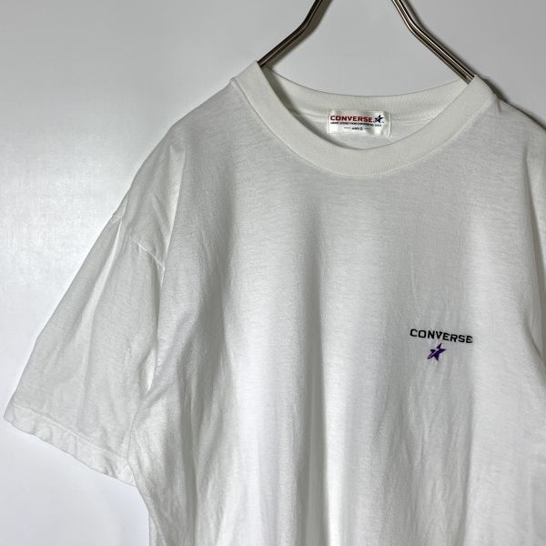 ビンテージ 90s CONVERSE コンバース 半袖Tシャツ 日本製 ロゴ刺繍 シングルステッチ ALL STAR_画像1