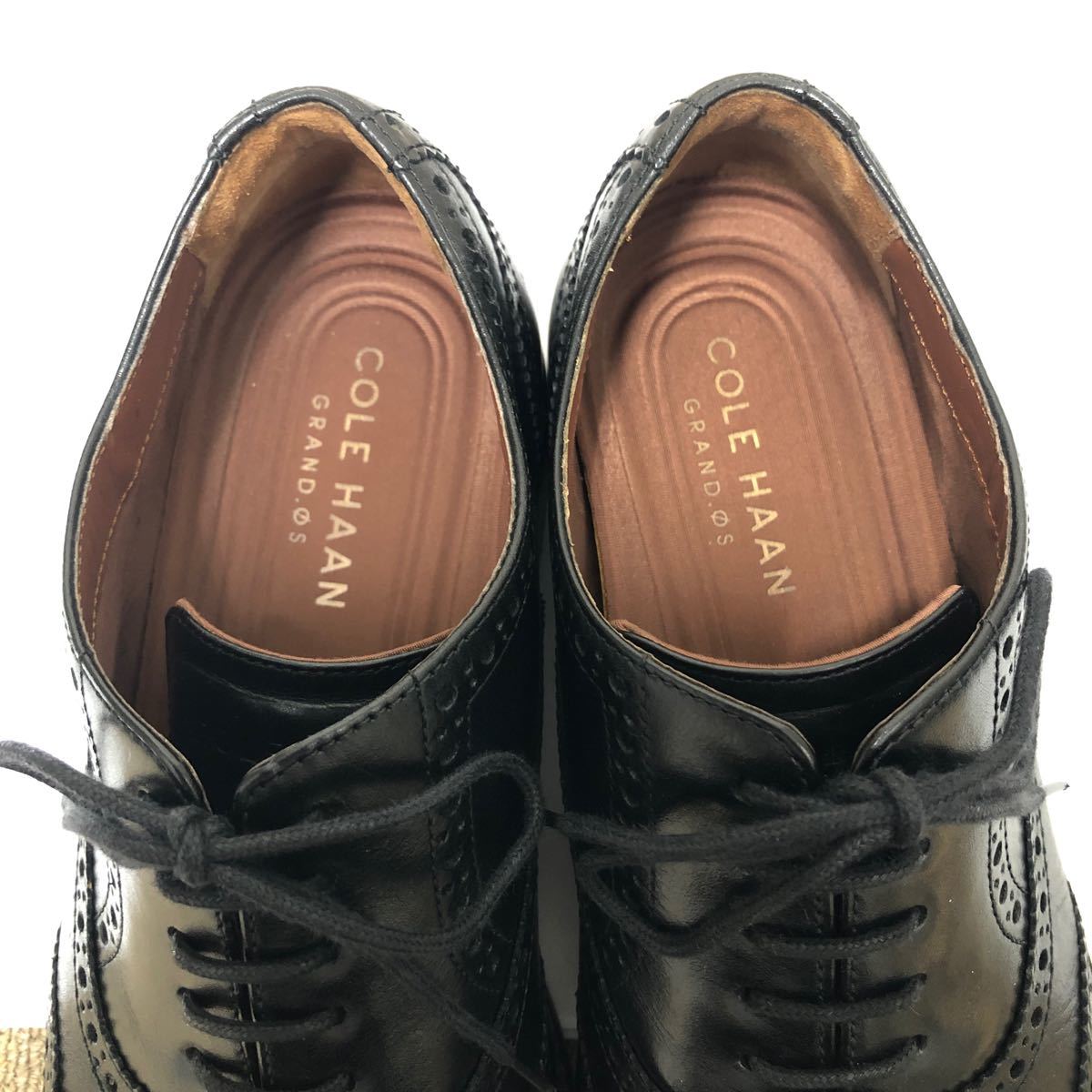 【美品】COLE HAAN/grand os/ウィングチップ/オックスフォード/ブラック/26cm/ビジネスシューズ/革靴