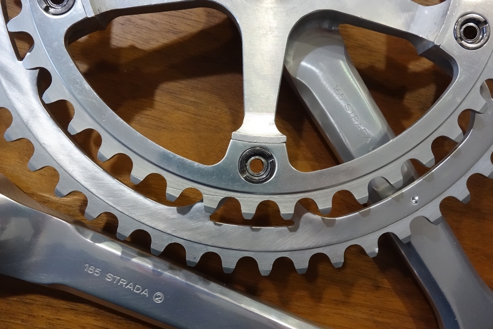 Campagnolo カンパニョーロ 旧SUPER RECORD STRADA クランクセット 165mm 53t 43t 新品デッドストック 1980年代製 ビンテージ_画像8