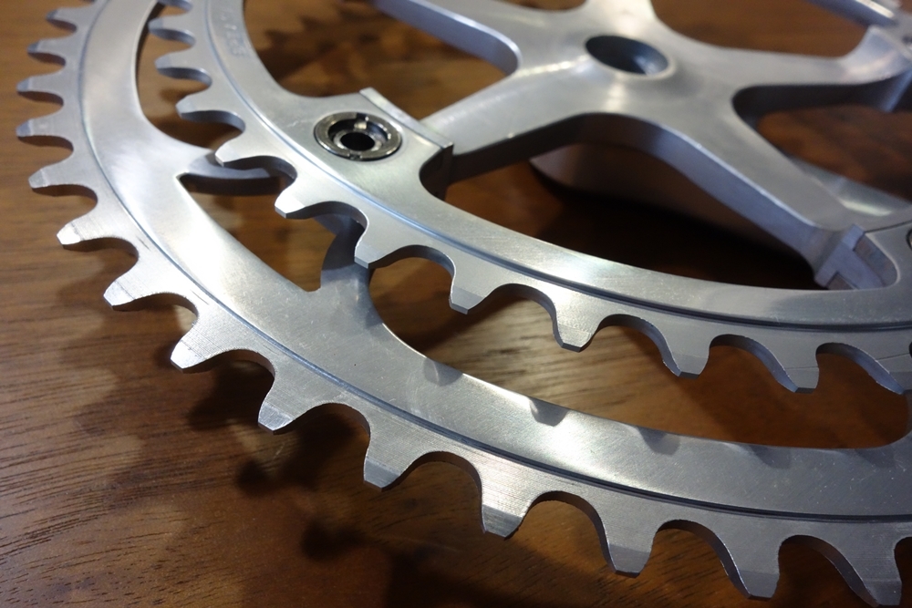 Campagnolo カンパニョーロ 旧SUPER RECORD STRADA クランクセット 165mm 53t 43t 新品デッドストック 1980年代製 ビンテージ_画像9