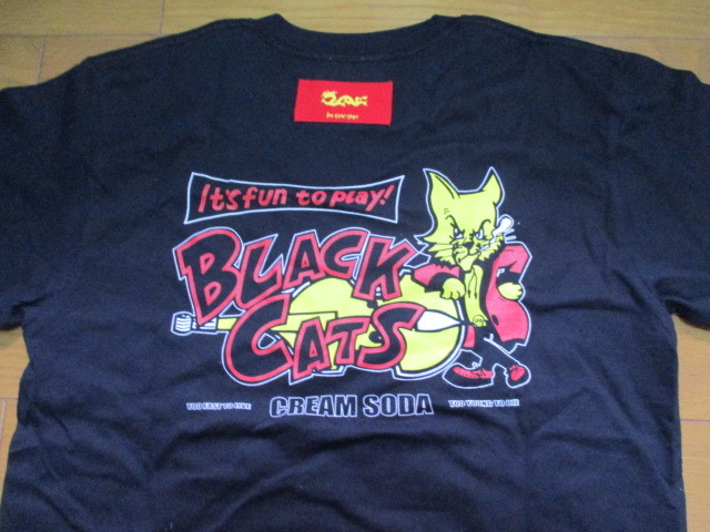 新品　50th　アニバーサリー　クリームソーダ　Tシャツ　Mサイズ　黒　ロゴ　ロカビリー　ロックンロール　BLACK CATS CREAM SODA_画像1