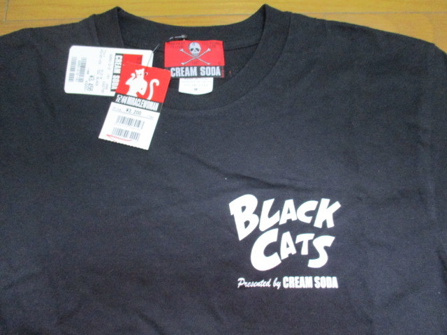 新品　50th　アニバーサリー　クリームソーダ　Tシャツ　Mサイズ　黒　ロゴ　ロカビリー　ロックンロール　BLACK CATS CREAM SODA_画像3