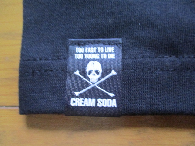 クリームソーダ Tシャツ Mサイズ 黒 クロスボーン スカル ロゴ 