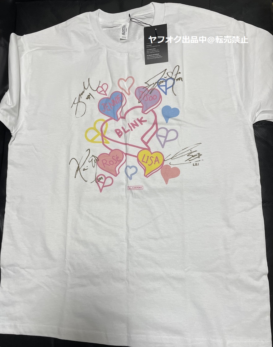 BLACKPINK☆全員直筆サイン入り☆公式TシャツL | investigacion