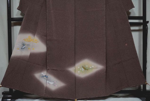  silk 100% one ... hand .. Kyouyuuzen Japanese picture painter on ... visit wear 