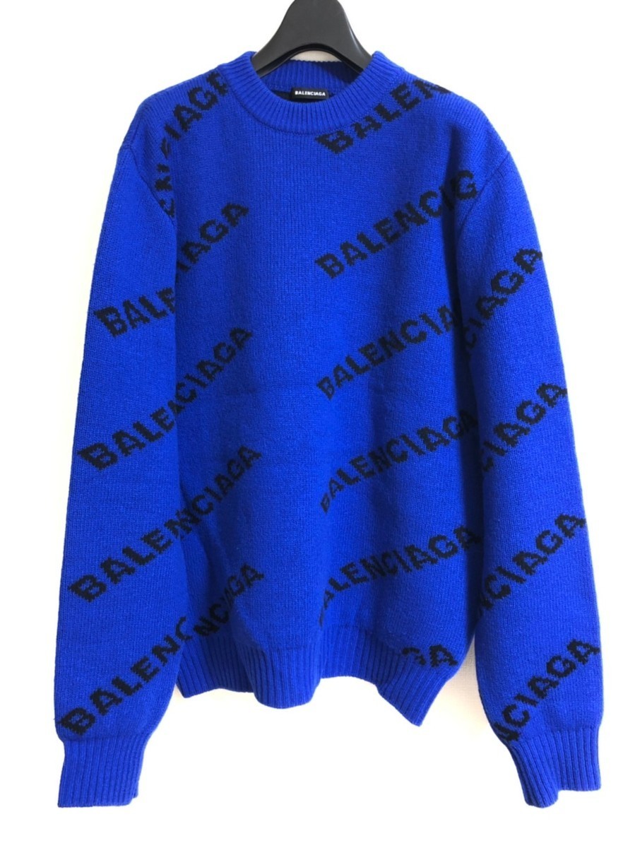 ☆BALENCIAGA バレンシアガ☆【555486 T1473】ロゴジャガードウールニット セーター