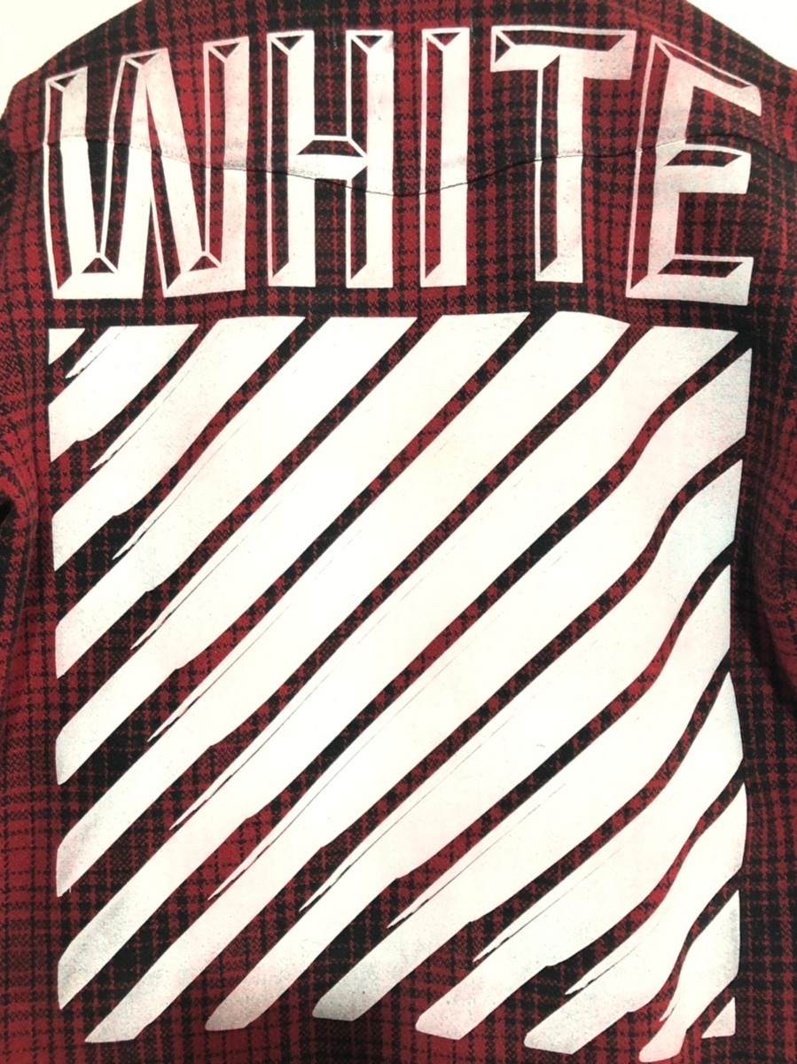 ☆OFF WHITE オフホワイト☆バックバイアスプリント チェックシャツ_画像3
