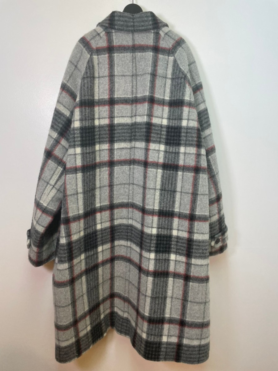 ☆BALENCIAGA バレンシアガ☆18AW BrushedWool Check Opera Coat ウールチェックコート_画像4