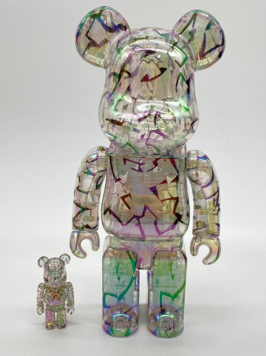 ☆BE@RBRICK ベアブリック☆ JIMMY CHOO ジミー チュウ /ERIC HAZE CURATED BY POGGY/100% & 400% クリア×ブラック_画像1