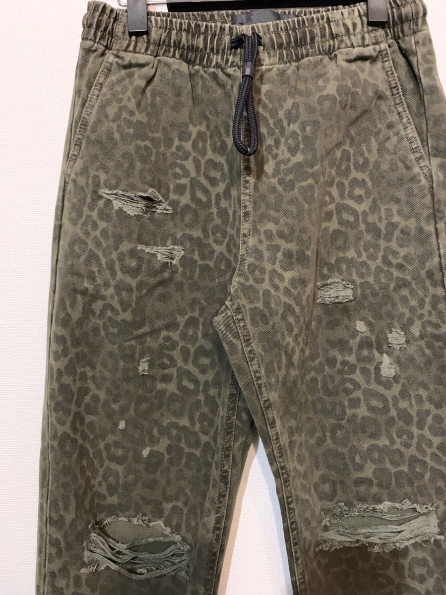 *ALEXANDER WANG Alexander one * Leopard кромка ребра легкий брюки XS