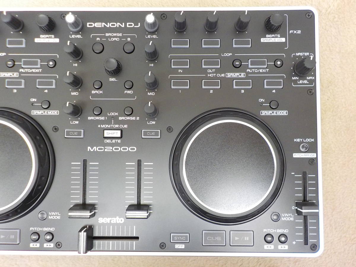 T840 美品中古 送料無料無料 DENON DJ serato MC2000 オールインワン USB MIDI DJコントローラー オーディオインターフェース内蔵_画像2