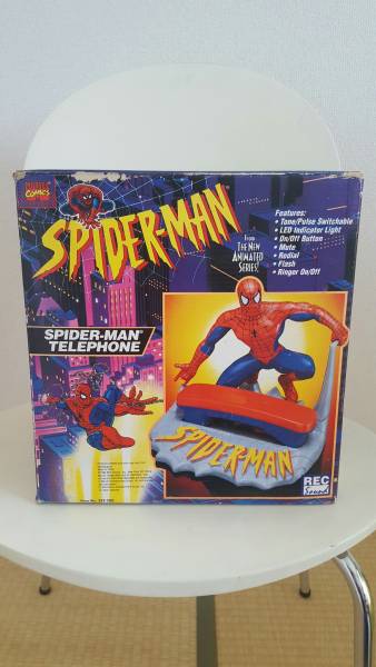 90s スパイダーマン テレフォン USA限定 箱付き 電話機 開封品 レア物 送料無料_画像1