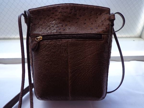 *53[ бесплатная доставка ] бренд неизвестен женский Ostrich × велюр сумка на плечо небольшая сумочка полный отметка Brown Cross корпус 