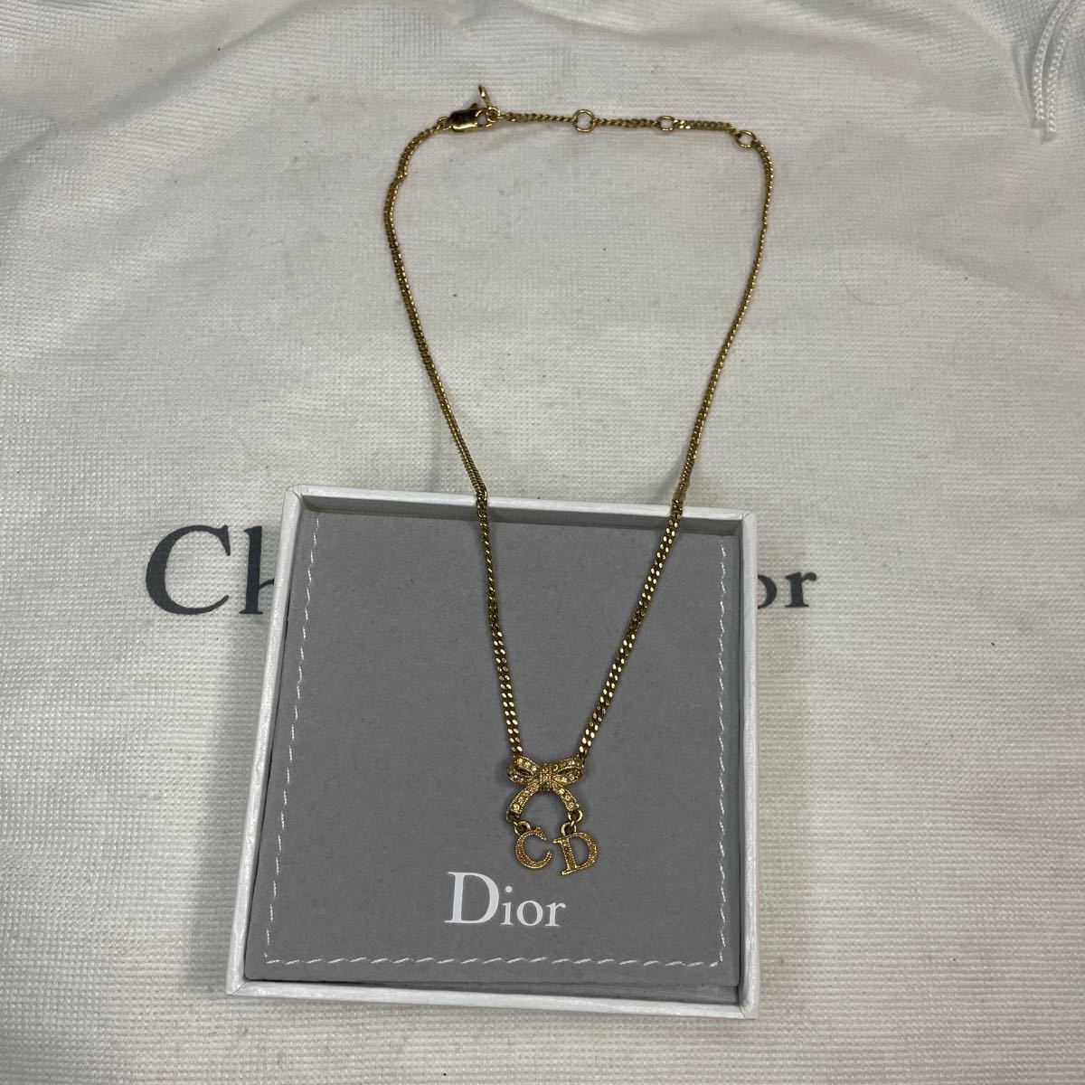 極美品 Christian Dior クリスチャンディオール ストーン CDロゴ