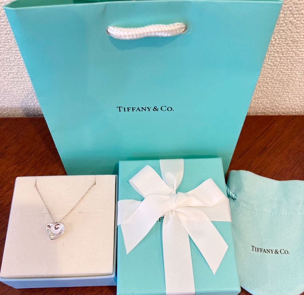 新品 正規品 ティファニーアンドコー tiffany&co ネックレス シルバー カーブドハート 箱 巾着 紙袋 リボン ペンダント ハート