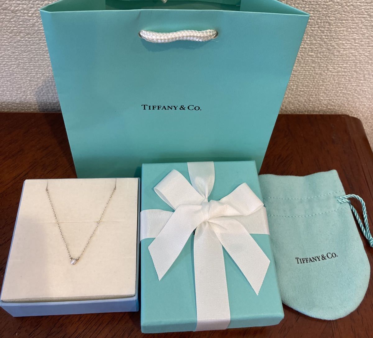 新品 正規品 ティファニー tiffany&co ネックレス バイザヤード ダイヤモンド 0,05ct シルバー ケース巾着紙袋リボン ダイヤ_画像3