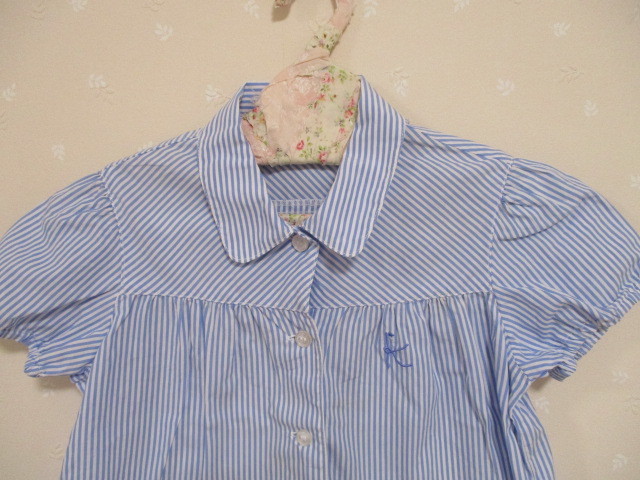 # Kumikyoku # pretty short sleeves blouse M110-120. light blue 20531