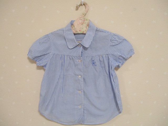 # Kumikyoku # pretty short sleeves blouse M110-120. light blue 20531