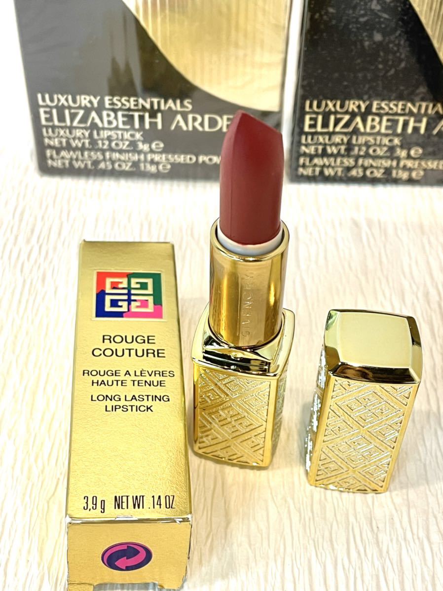Y compact Christian Dior lipstick & manicure, Givenchy lipstick,Elizabeth Arden lipstick & powder,ESTEE LAUDER lipstick set sale 