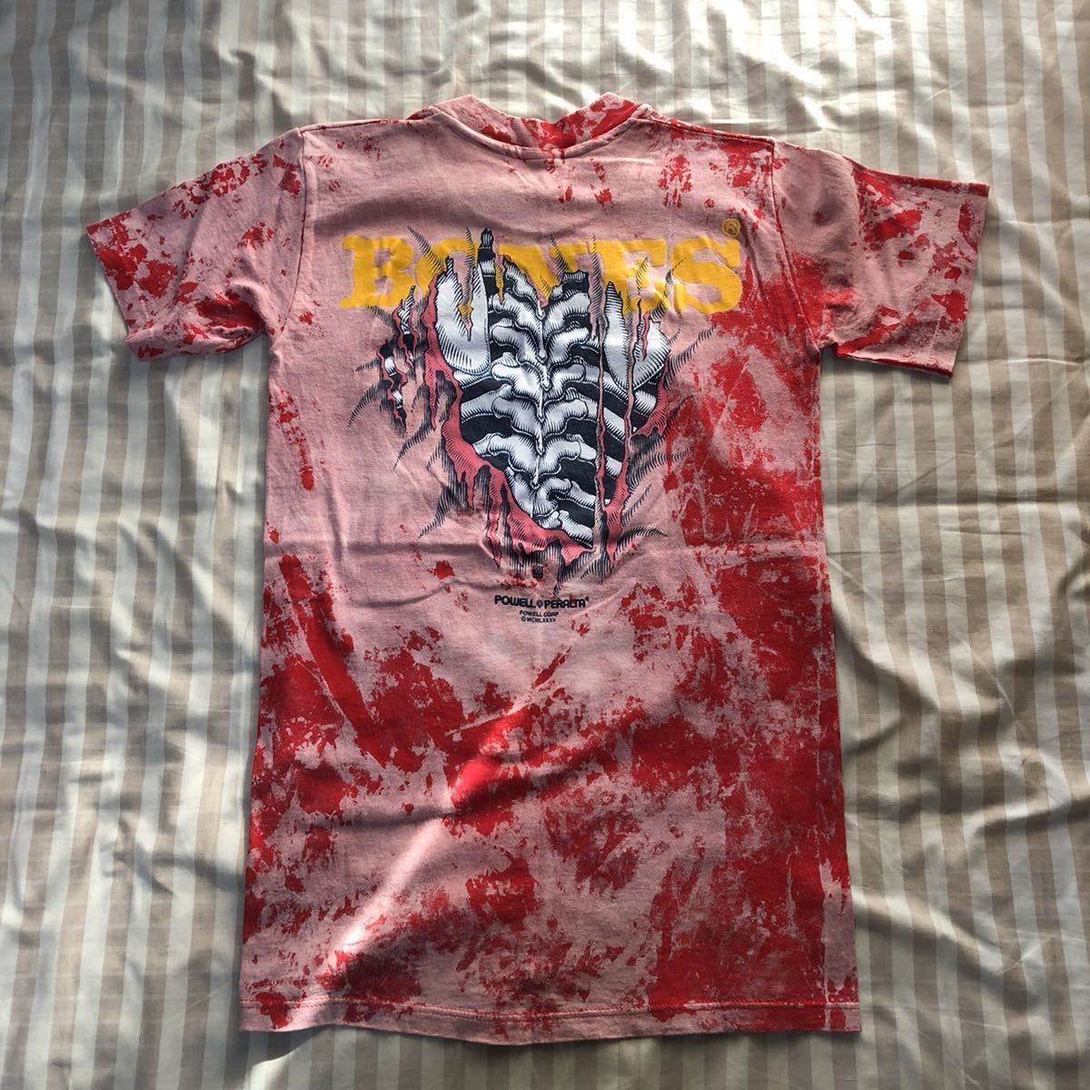 80s POWELL PERALTA タイダイ ブリーチ Tシャツ S BONES 80s POWELL PERALTA タイダイ ブリーチ Tシャツ S BONES