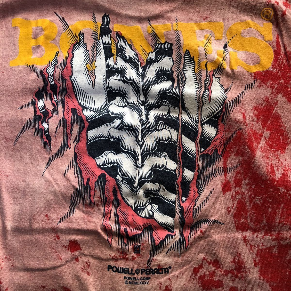 80s POWELL PERALTA タイダイ ブリーチ Tシャツ S BONES 80s POWELL PERALTA タイダイ ブリーチ Tシャツ S BONES
